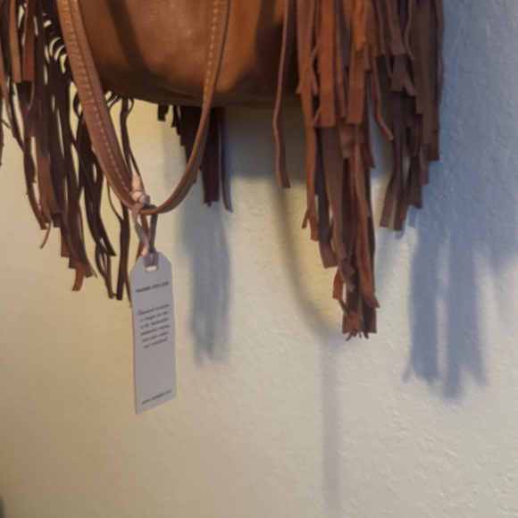 NEW! Cleobella Fringe Leather Tote Bag - Picture 4 of 12